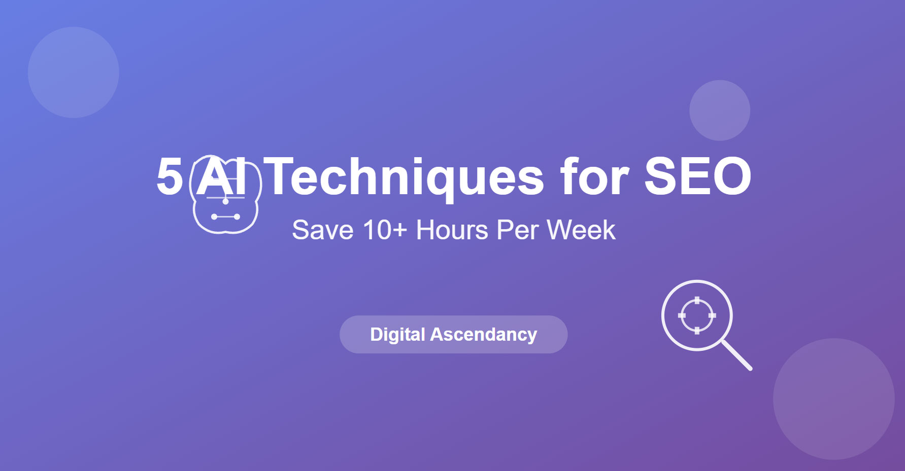 AI and SEO concept illustration showing artificial intelligence brain connected to search engine optimisation results with data flowing between them